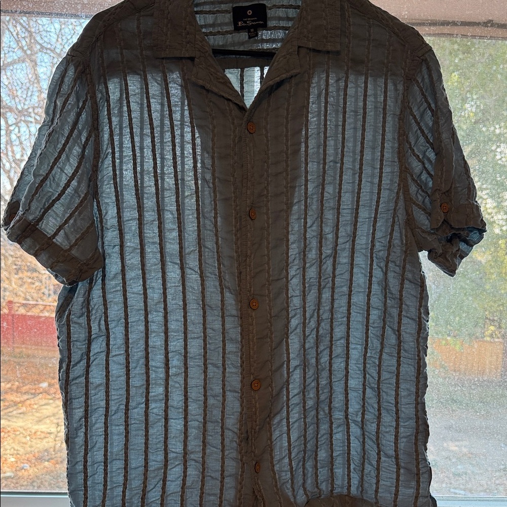 Ben Sherman Sheer Gray Striped Shirt